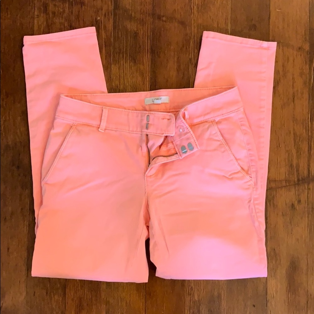 Loft modern chinos, neon coral